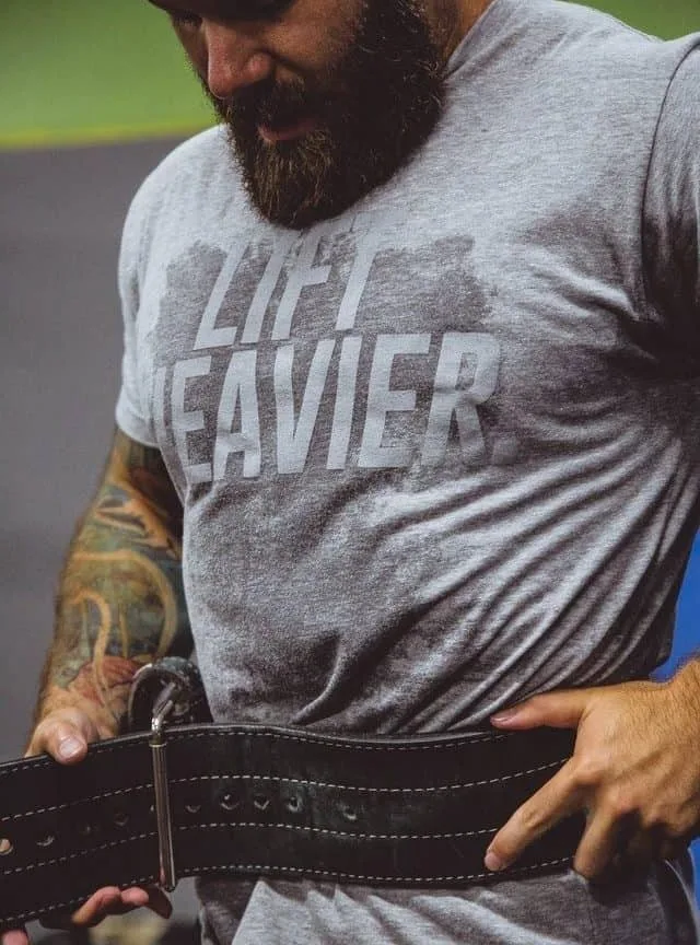 Green Color Suede Leather Power Lifting Double Prong Steel Buckle