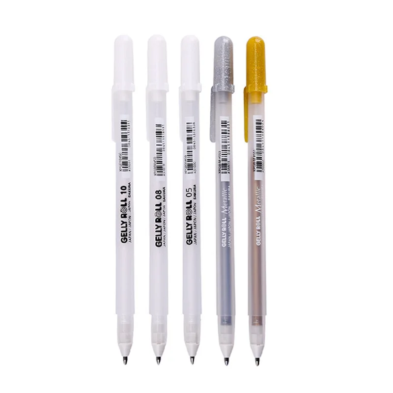 Sakura XPGB 0.3/0.4/0.5mm 3 colours high quality professional gelly roll  white gel pen for highlight and calligraphy