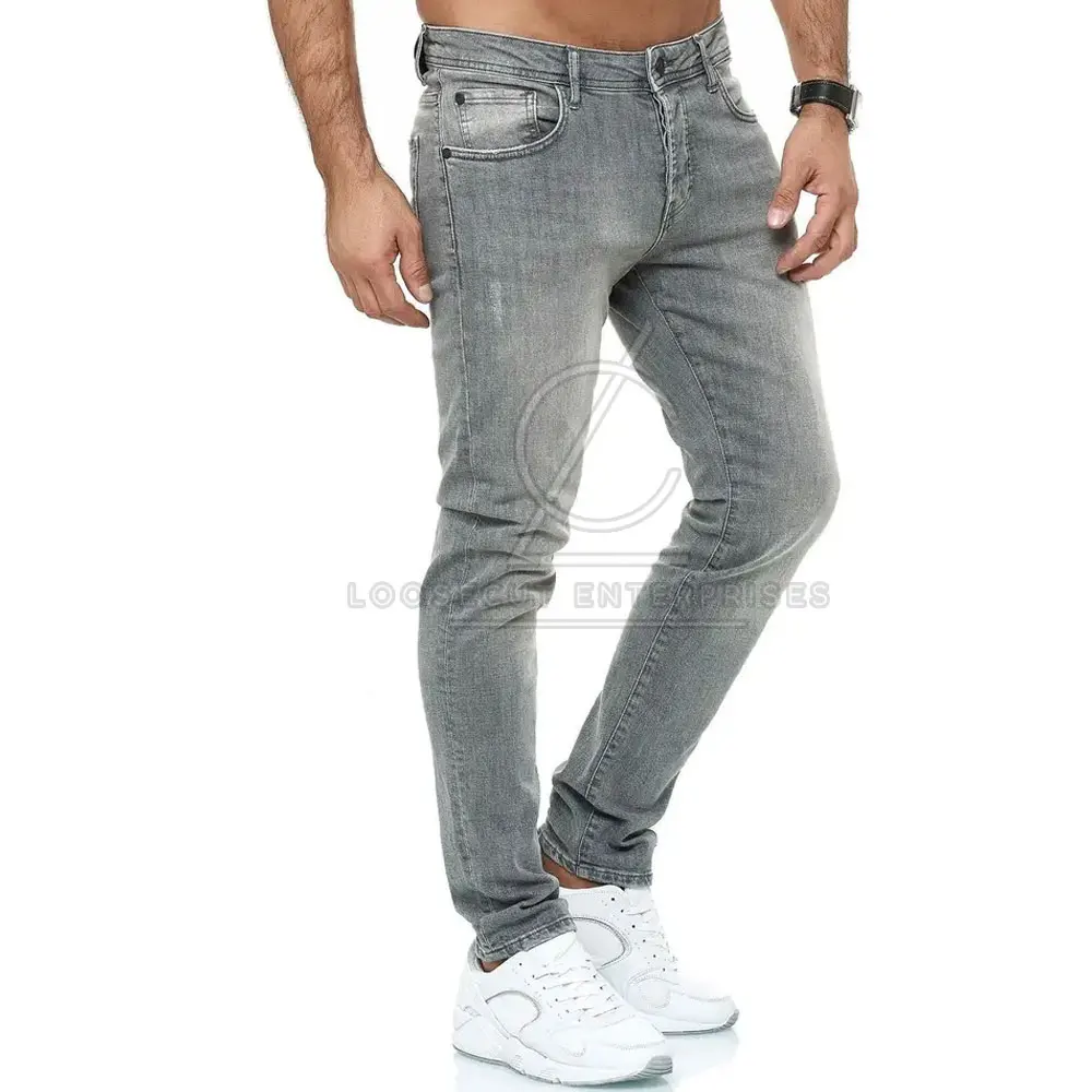 Wholesale Price Men Casual Wear Jeans Straight Pants Stone Breathable