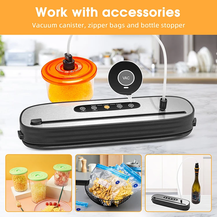 1pc Food Sealer Vacuum Sealer, Vacuum Sealer Machine Automatic Pulse Air  Sealing for Dry Moist Food 15 Bags Starter Kit