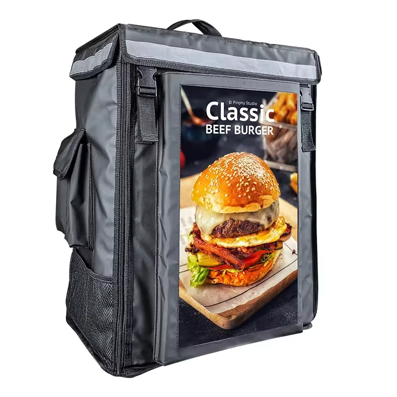 Wholesale customized  18 inch LCD backpack durable delivery bag insulated bag for delivery food bag