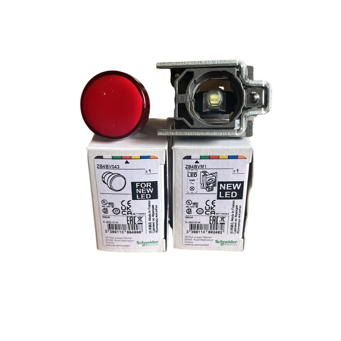 Schneider XB4 Push Button 22mm Switch LED Pilot Light Red Color XB4BVM4