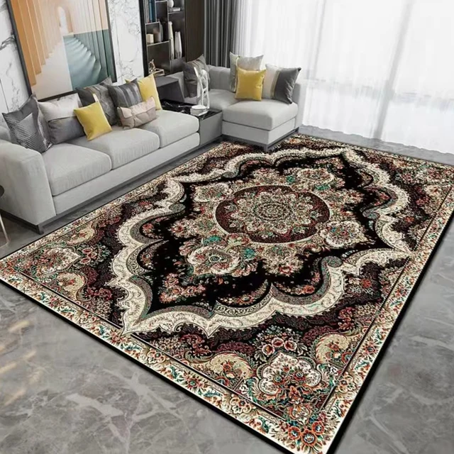 Faux Cashmere Rug Washable Bedroom Rug, Soft Rugs for Living Room Dining Room, Non-Slip Non-Shedding Low-Pile Floor Carpet