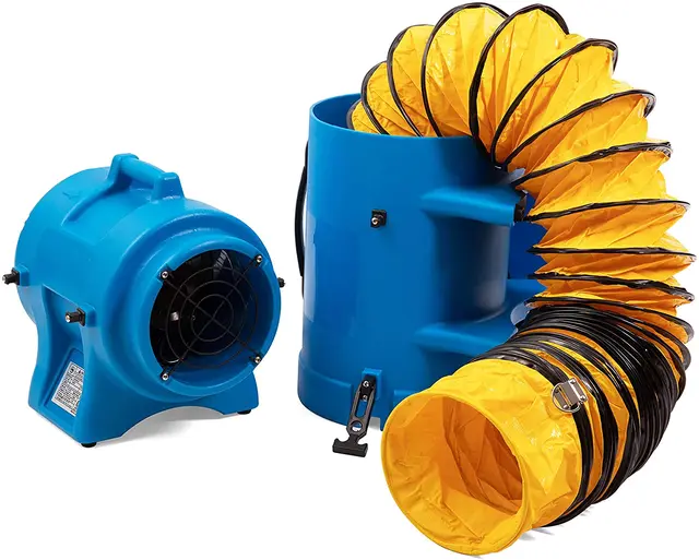 1/3HP CE SAA ETL cyclone fan axial blower air mover ventilator air cooling with ducting hoses for tunnel basement shipyard