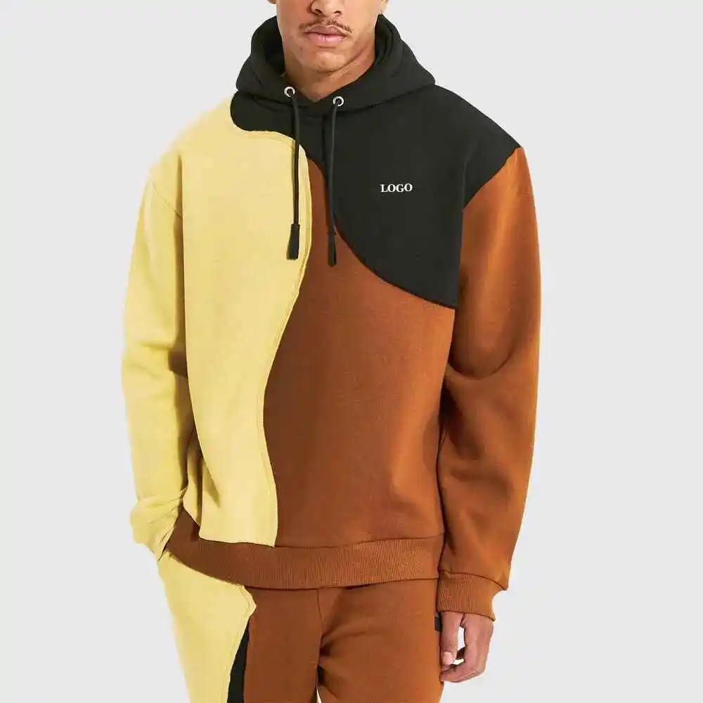 Expert Manufacturer Lightweight Cotton Polyester Mens Color Block Sweater  Tracksuit New Design Color Block Tracksuits for Men