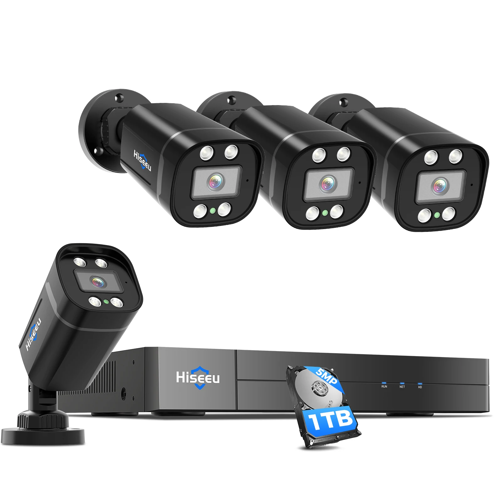 Hiseeu 5MP IP66 Outdoor CCTV Camera Wired Security System TVI DVR