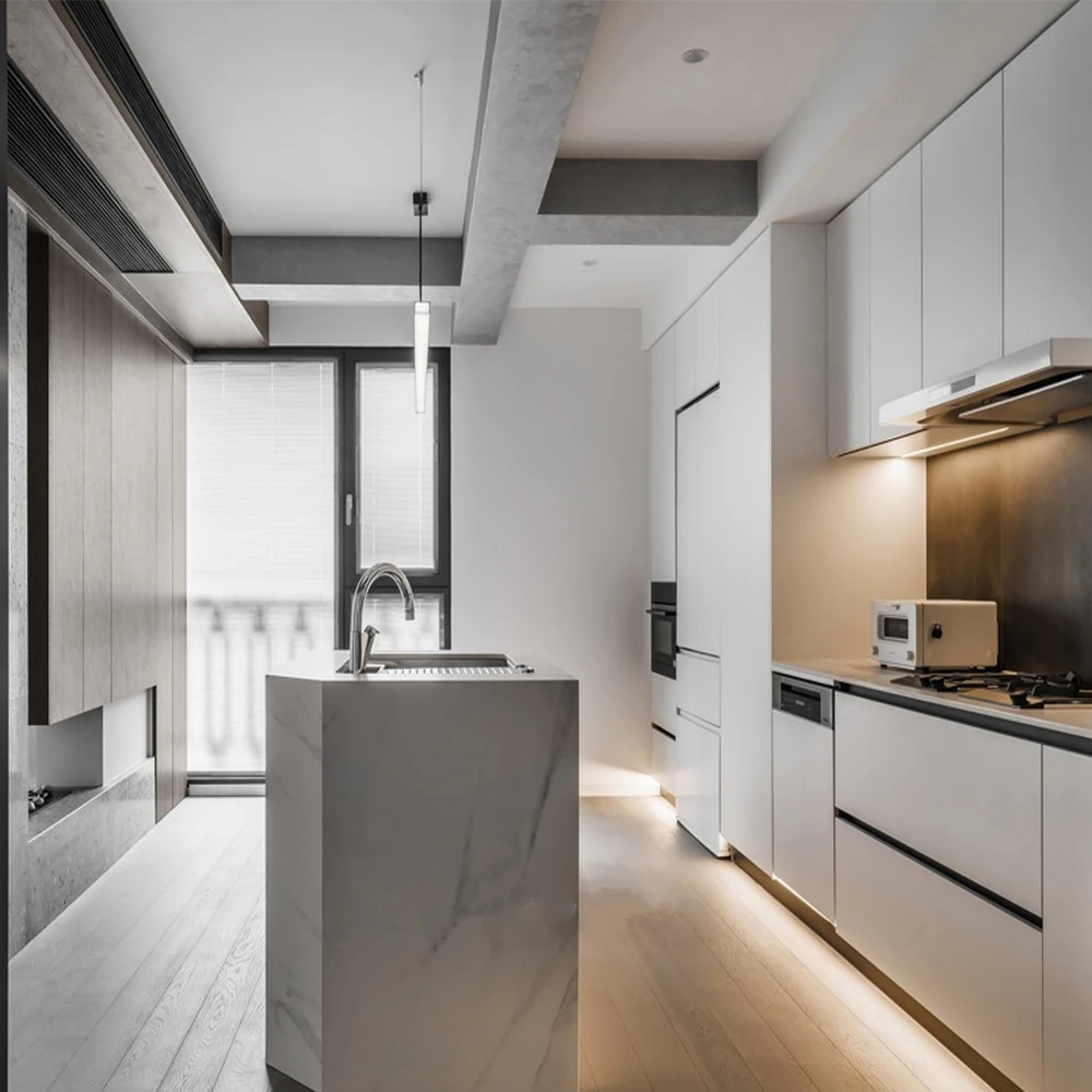 Free Design China Made Modular Kitchen Furniture Modern Compact Kitchen Cabinets Wooden Shelf With Door