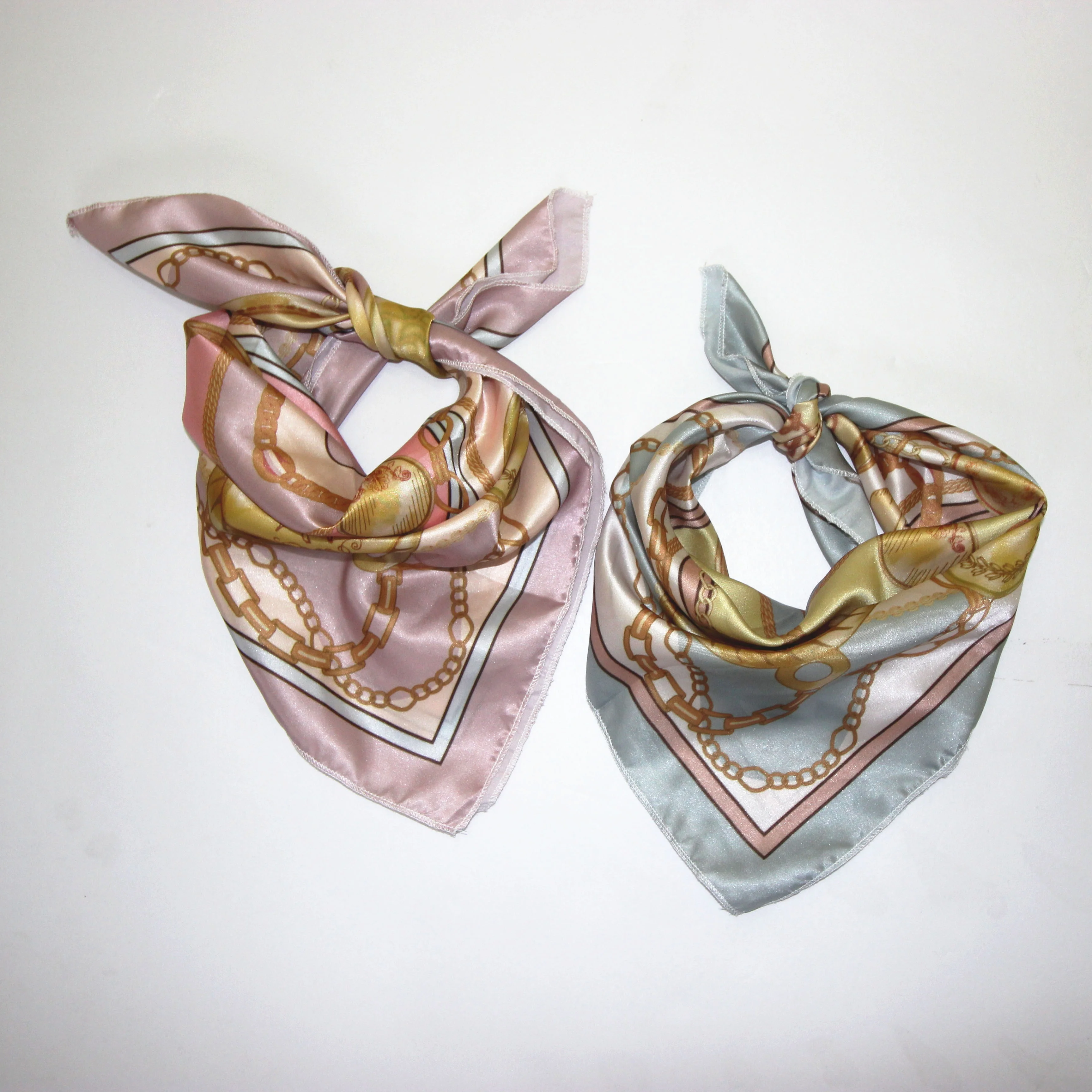 Designer Scarves 100% Real Silk Scarf 90*90cm Custom Graphic Logo Printing  on Satin Square Silk Bandana Custom Silk Scarf