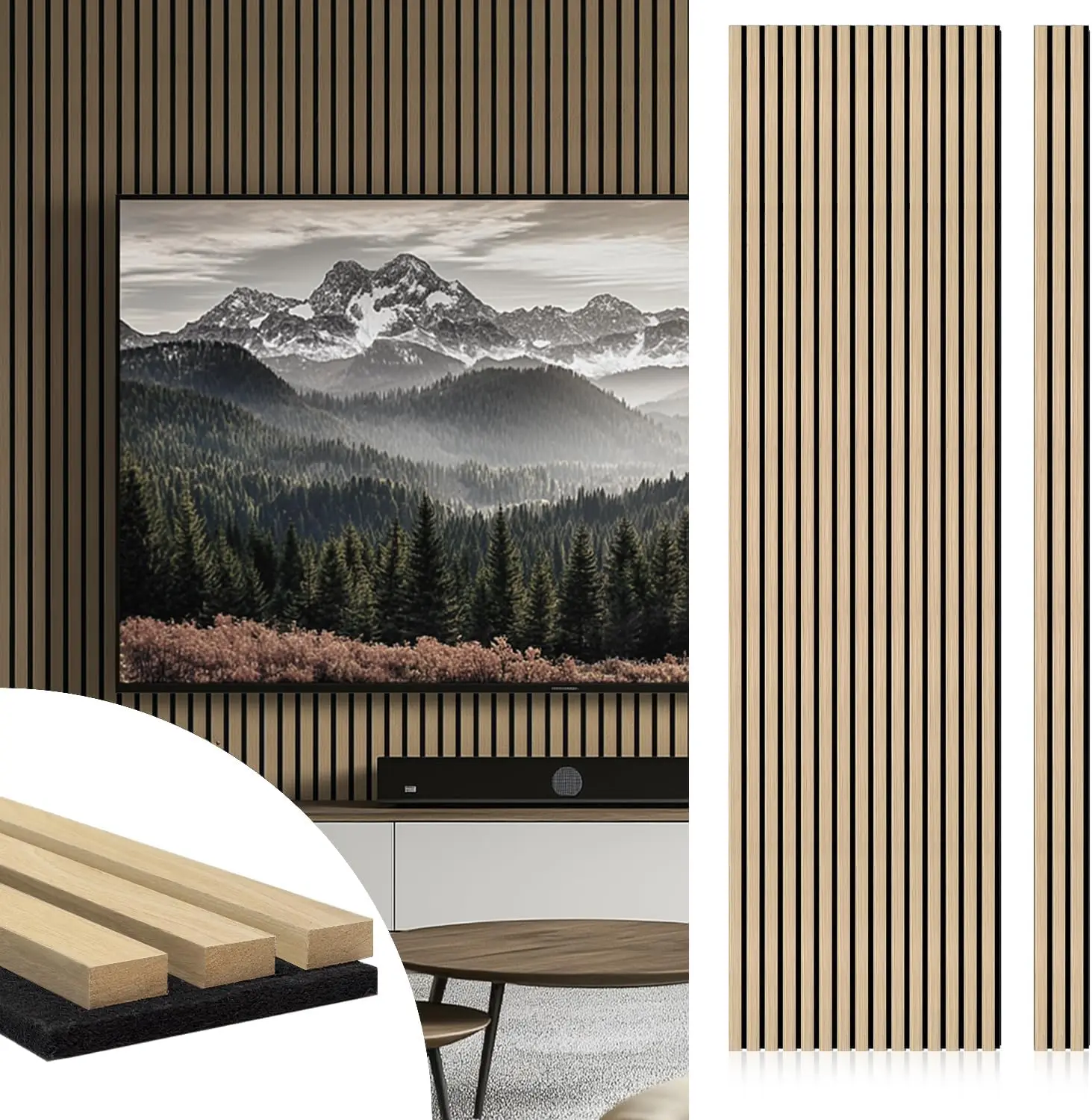 Modern Design 3D Veneers Wooden Acoustic Wall Panels for Home Theater Hotel Apartment Noise Reduction Acoustic Slat Wood Panels