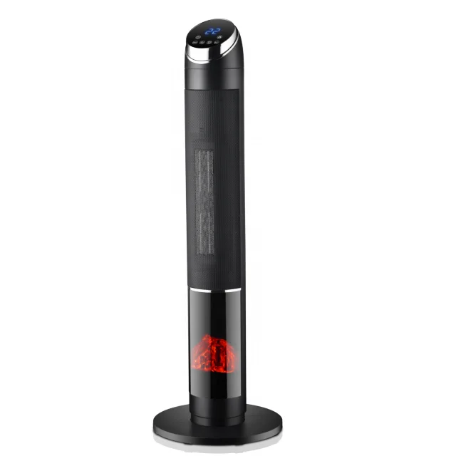 Direct Factory Portable Realistic 3D Flame Effect Electric Standing Fireplace Room Tower Fan Heater for Winter Indoor