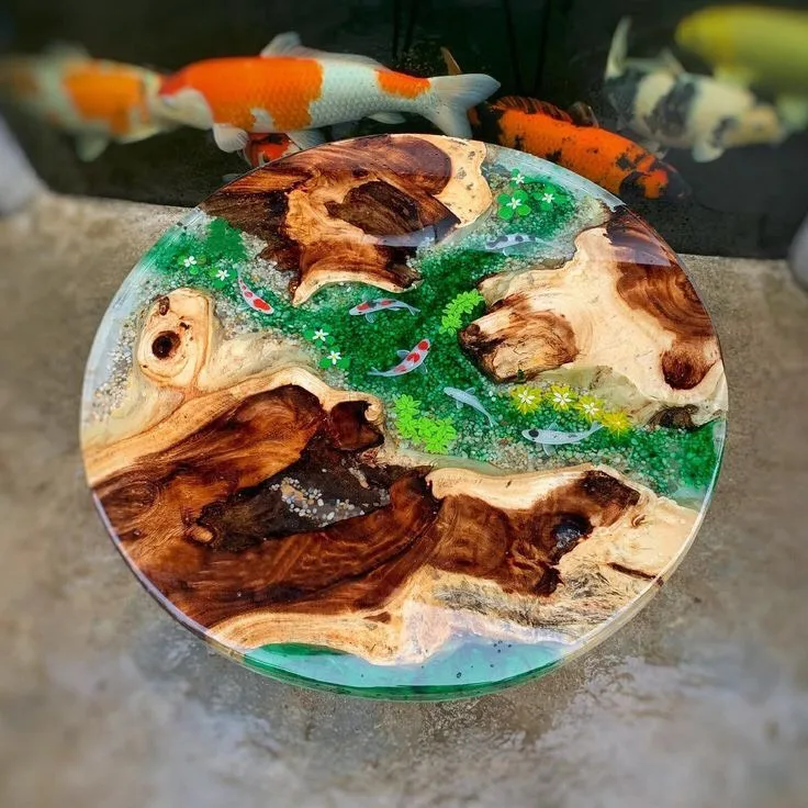 Resin Epoxy Artistic Wood Table From Vietnam Handcrafted,Custom Sizes & Shapes Buy Kitchen