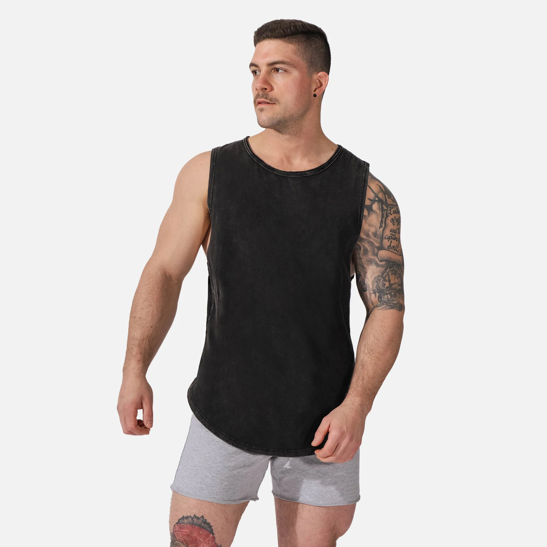 OEM Bodybuilding Stringer Hoodie Stringer Tank Top Workout Vest Gym Hoodie Men's Tanktops with Custom Logo