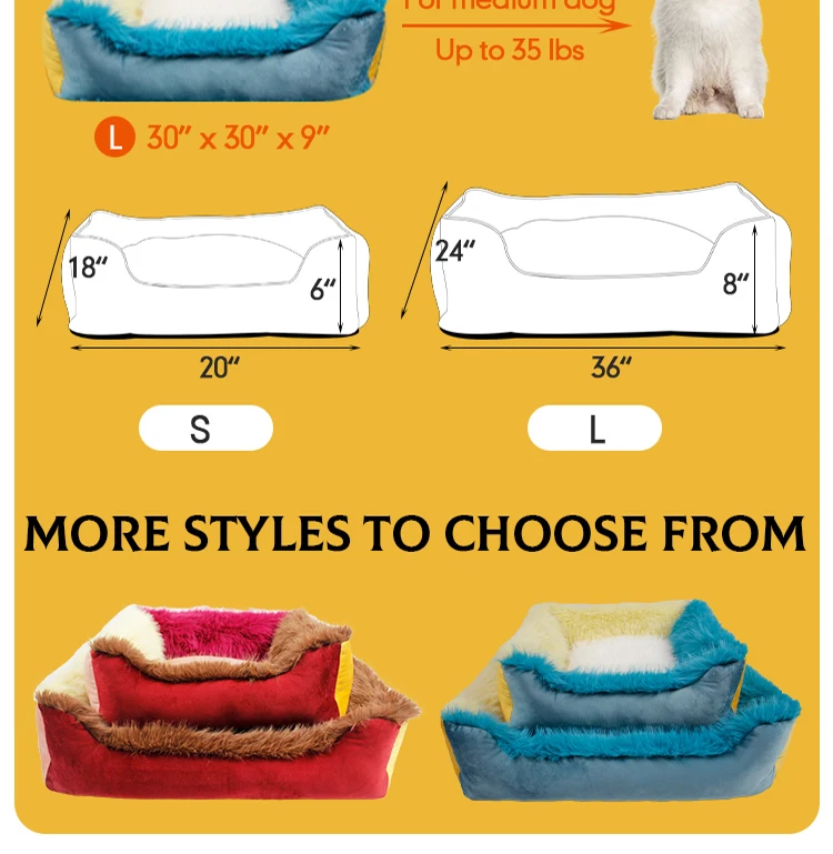 Custom plush designer washable dog cat pet bed  luxury manufacture