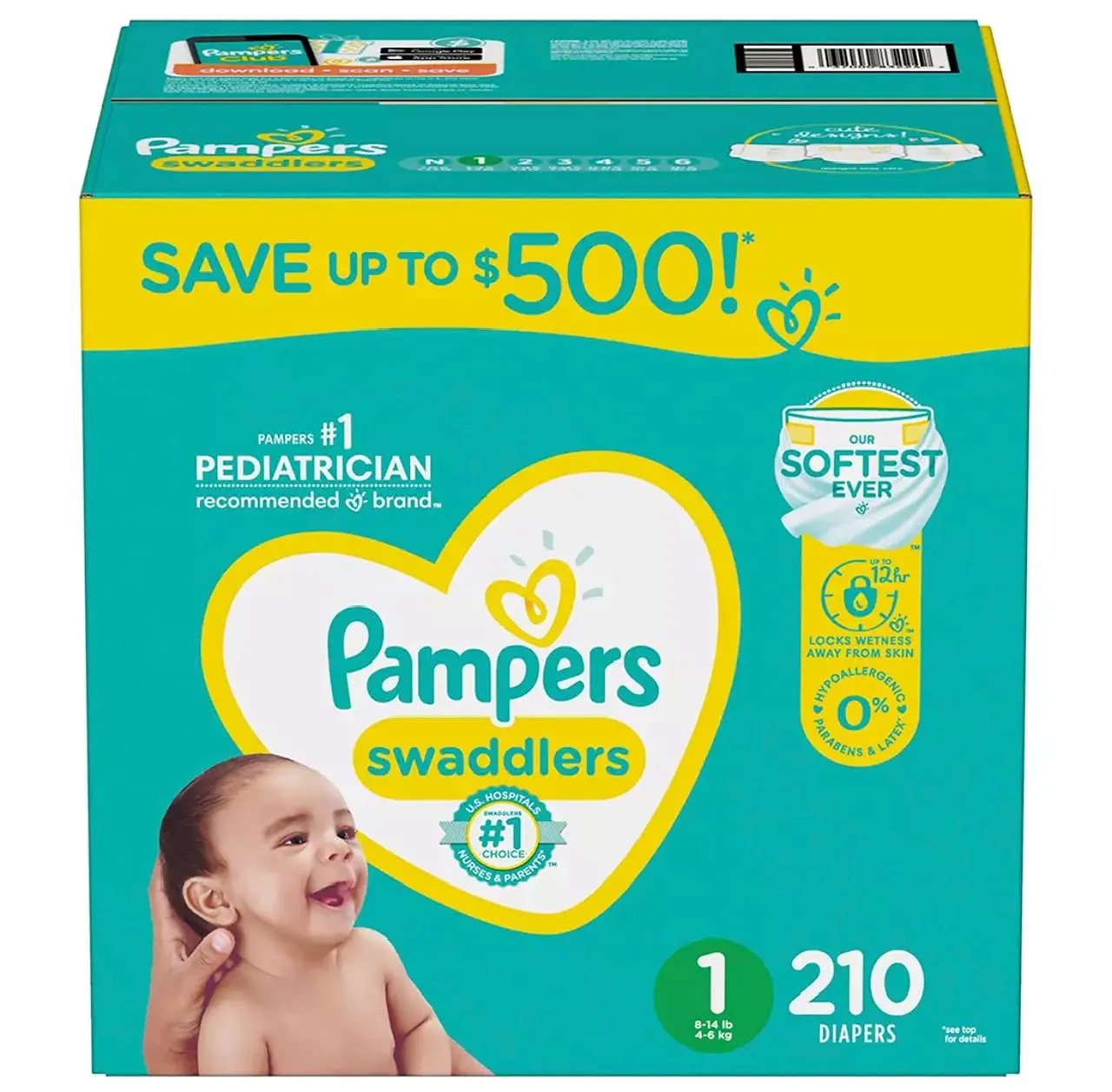 Pampers Swaddlers Newborn Diapers Size 1 32 Count Pampers Baby Dry ...