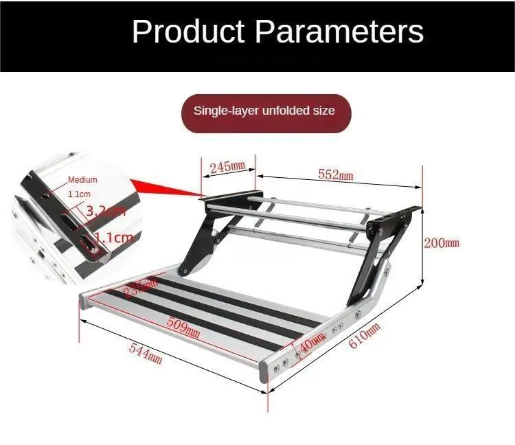 Folding Aluminum Step For Rvs,Singlelayer Manual Step,Doublelayer