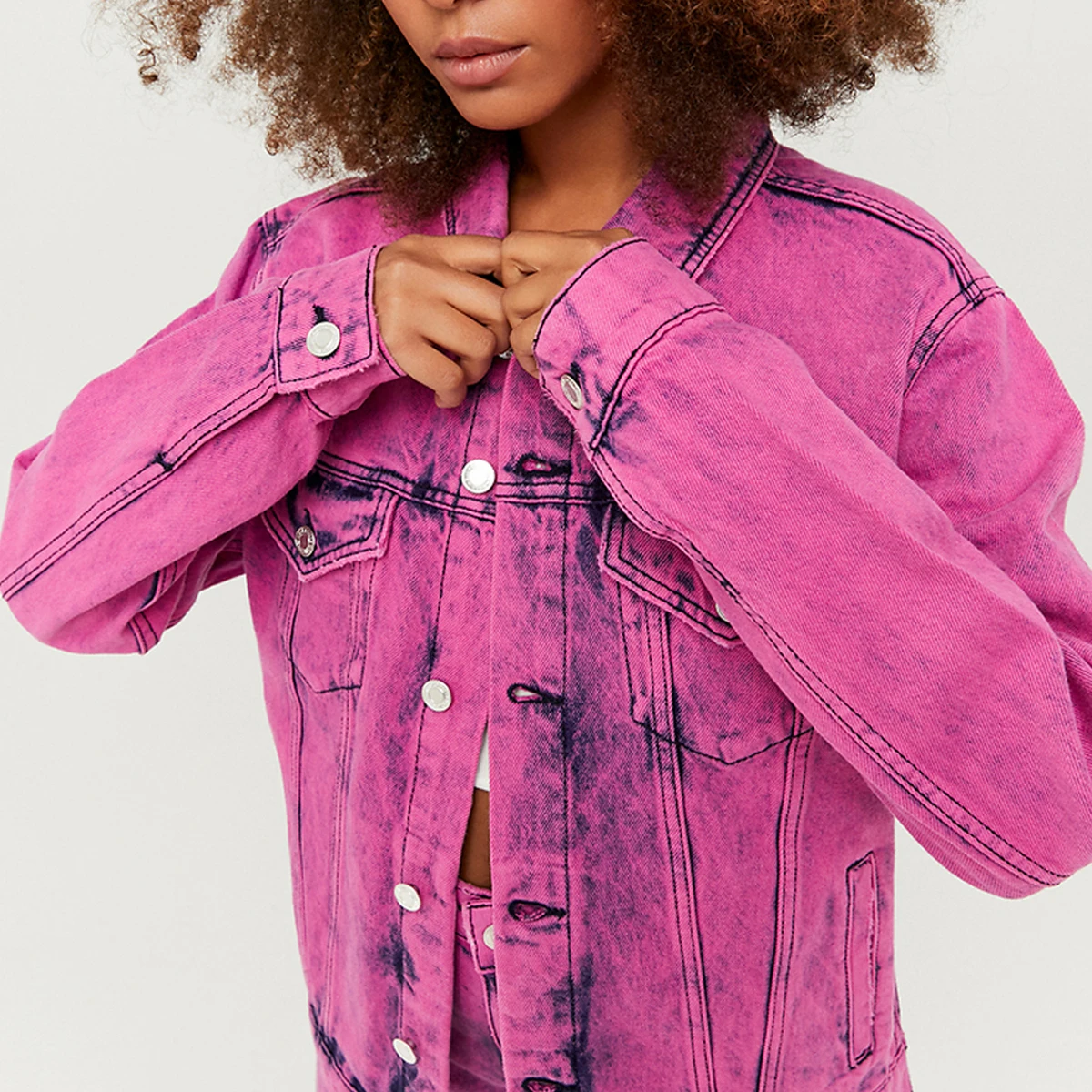 High Quality Solid Color Denim Jackets For Women's Casual Jeans Jacket