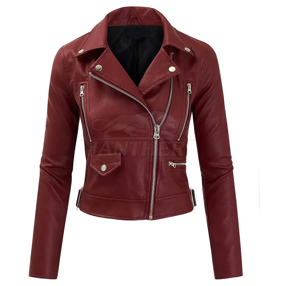 Hot Selling Long Sleeves Women Leather Jackets Breathable Windproof