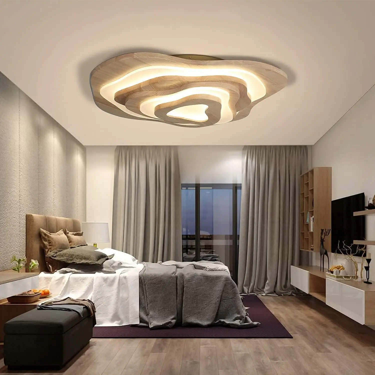 The New 3 Storey Wooden Ceiling Light Fixtures For Living Room Bedroom