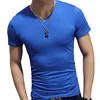Short sleeve V-neck light blue