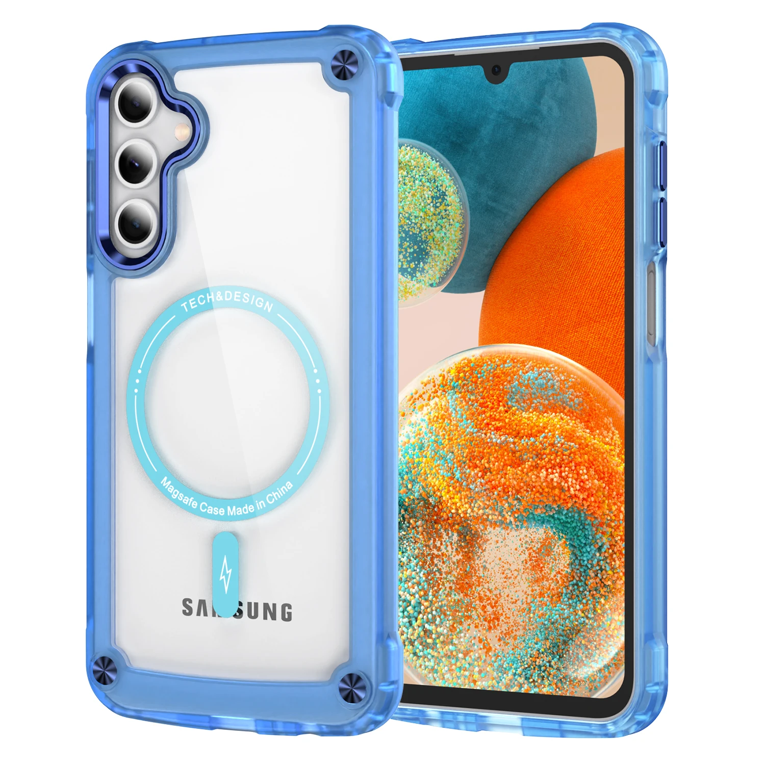 Popular Design Semi-transparent Shockproof Cell Phone Cases Tpu Magnetic Phone Accessories for Samsung Galaxy A15 52 55 33