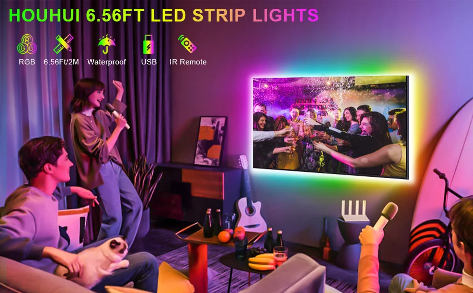 Music Control Led Strip Light 5 Meter/3M/2M Waterproof Rgbic LED Strip RGB IP65 Flexible Led Strip Light 5V TV Back Light Strip details