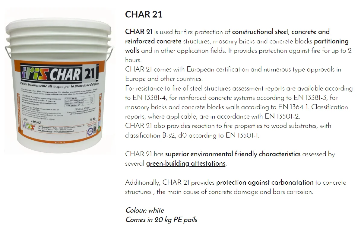 Combo Char21+primer3500+idrosol Fire Retardant Full Set,Intumescent