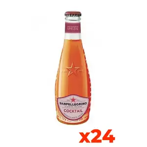 Sanpellegrino Italian Red Cocktail Soda Premium Quality 200ml Glass Bottles Case of 24 Bottles