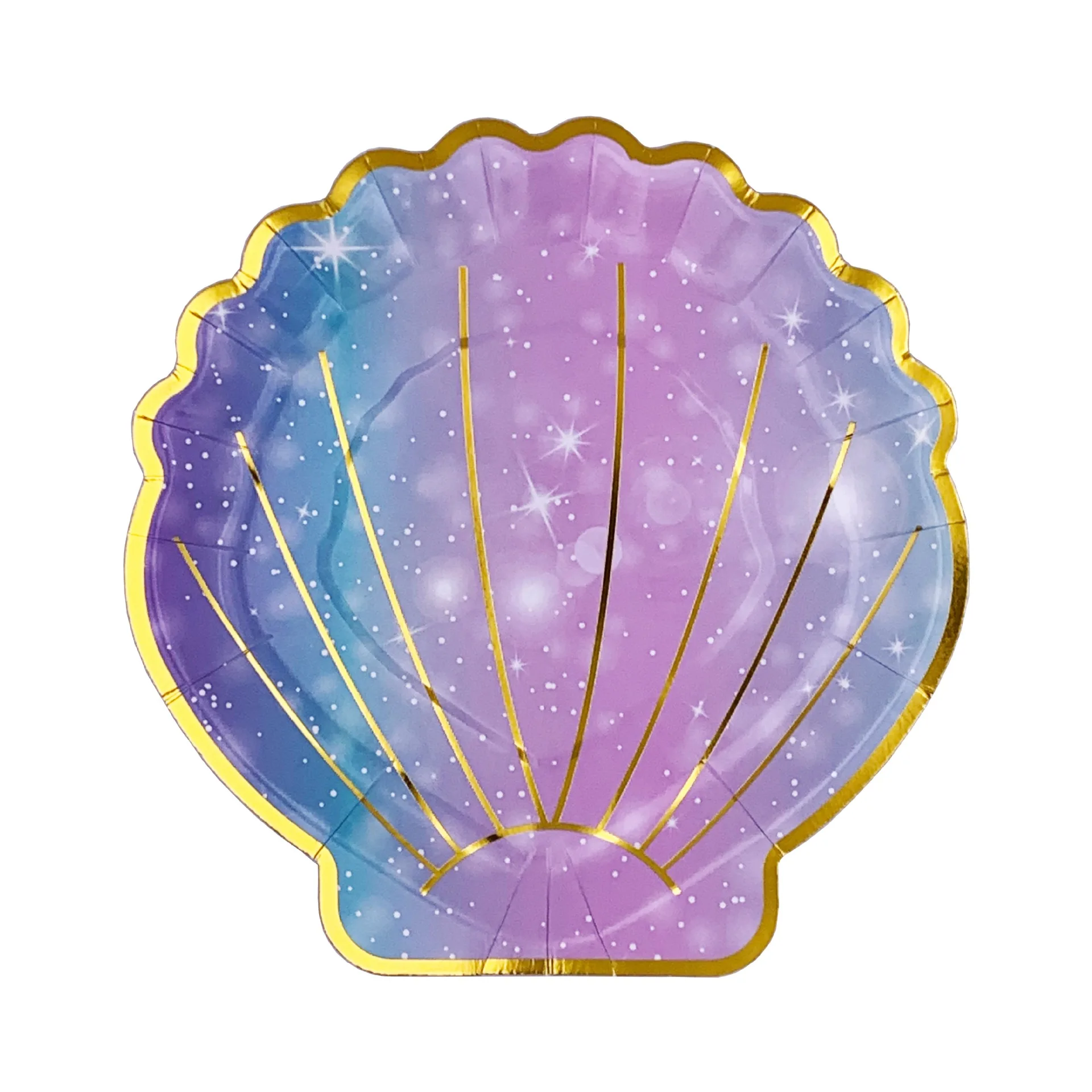 Mermaid Birthday Party Colorful Shell Disposable Tableware Under the Sea Theme Little Mermaid Party Decor Favor Mermaid Plates