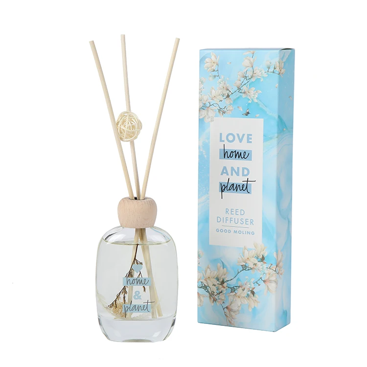 product perfect  reed diffuser gift set  premium wood lid glass bottle  natural rattan sticks  holiday home  office decor gift-13