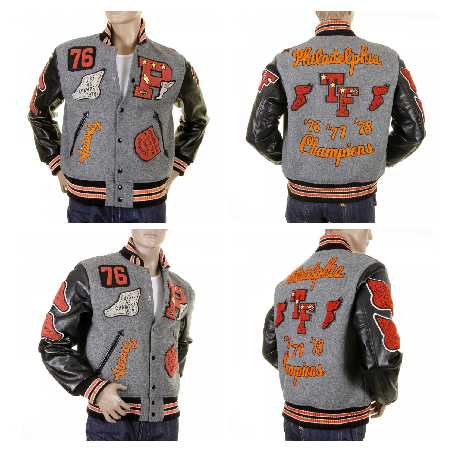 Custom Varsity Jacket Melton Wool Body 100% Cowhide Leather Sleeve ...