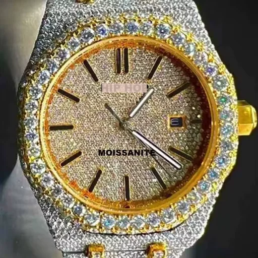 Iced Out Hip Hop Moissanite Watch - VVS Diamond Quality