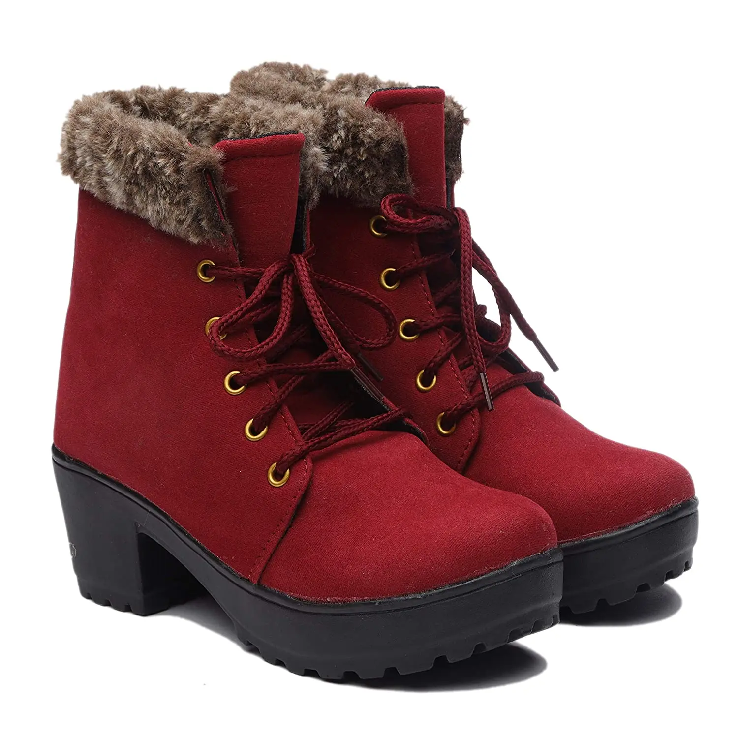 red suede combat boots