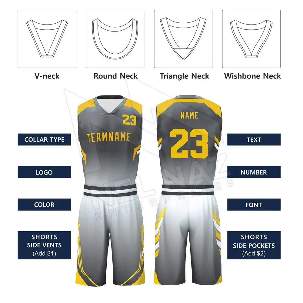 Vente en gros de maillots de basket-ball vierges dernier sublimé