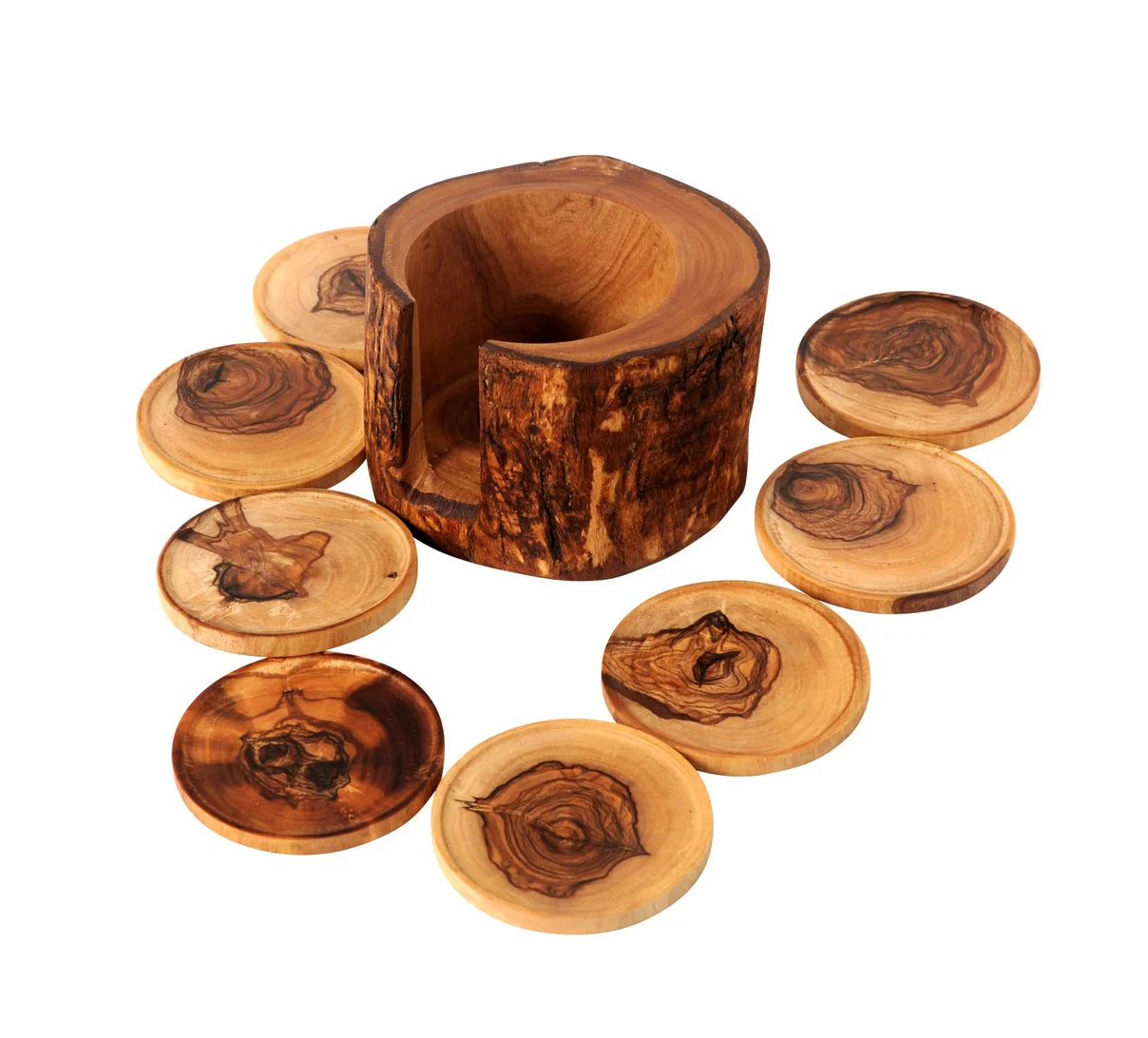 CoasterStone WS4 Supporto Per Sottobicchieri In Legno Scuro | 4 Posti | Fatto A Mano USA