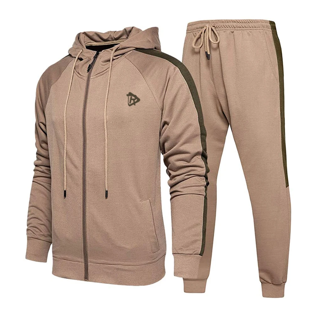 Test Design Winter Men's Tracksuit Set Causal Long Sleeve Black Color