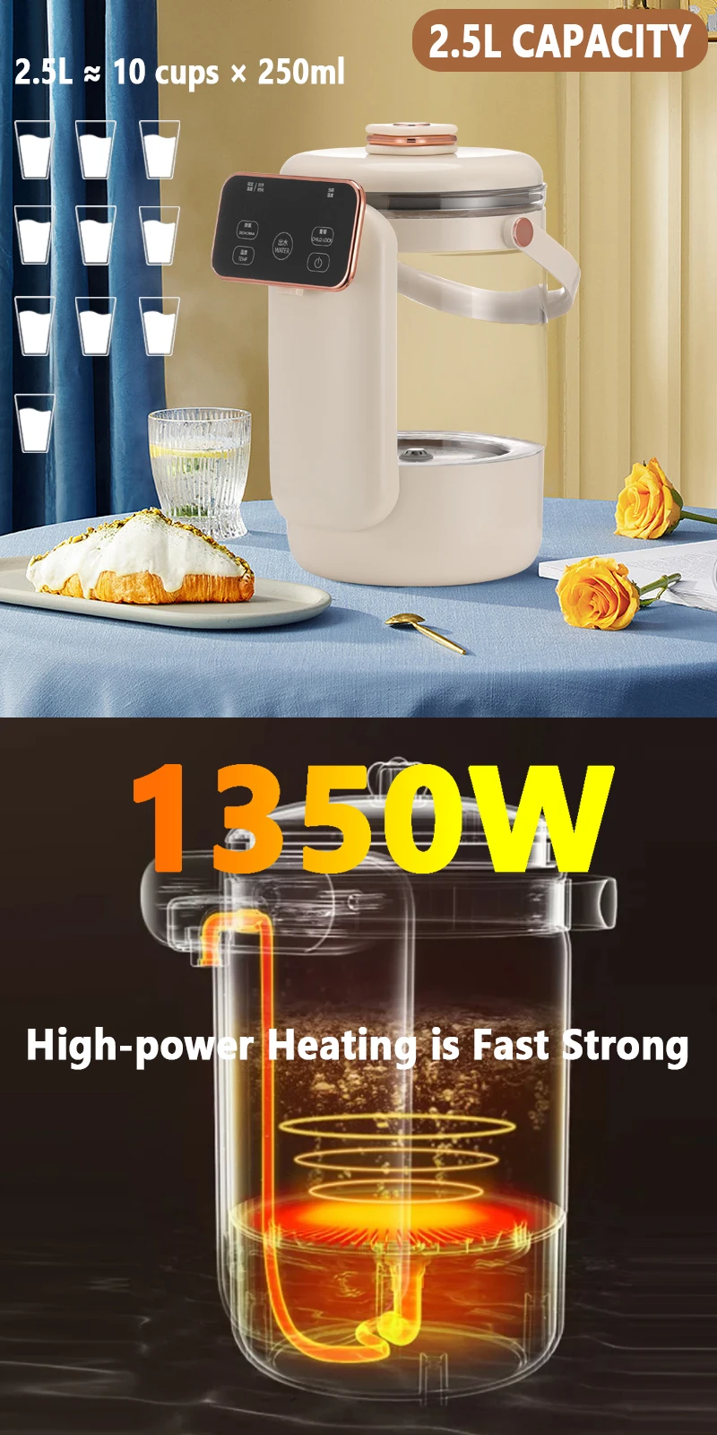 Commercial Home Intelligent Hot Boiling Kettle Electric Thermos Water ...