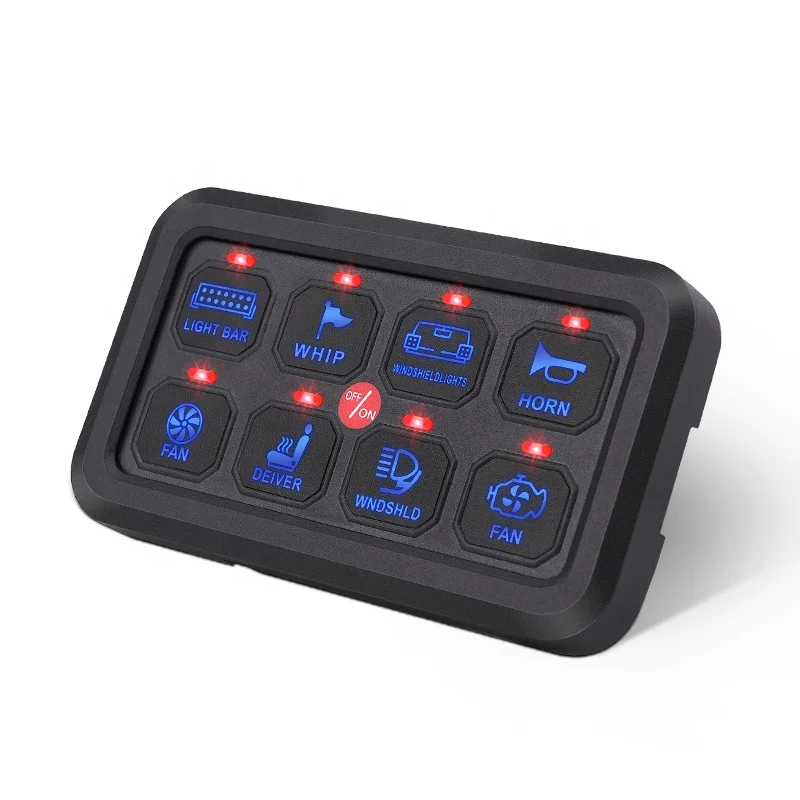 Source MICTUNING LED ROCKER SWITCH Push Button Switch Touch Screen Circuit  Control Gang Car Touch Switch Panel 12v on