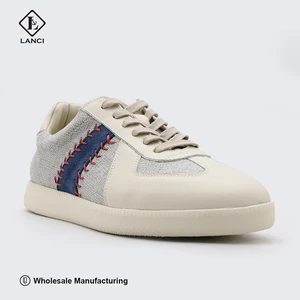 LANCI Custom Unborn Calfskin Leather Skateboard Shoes Anti-slippery Luxury Knit Sneakers Training Shoes Personalized Sneakers