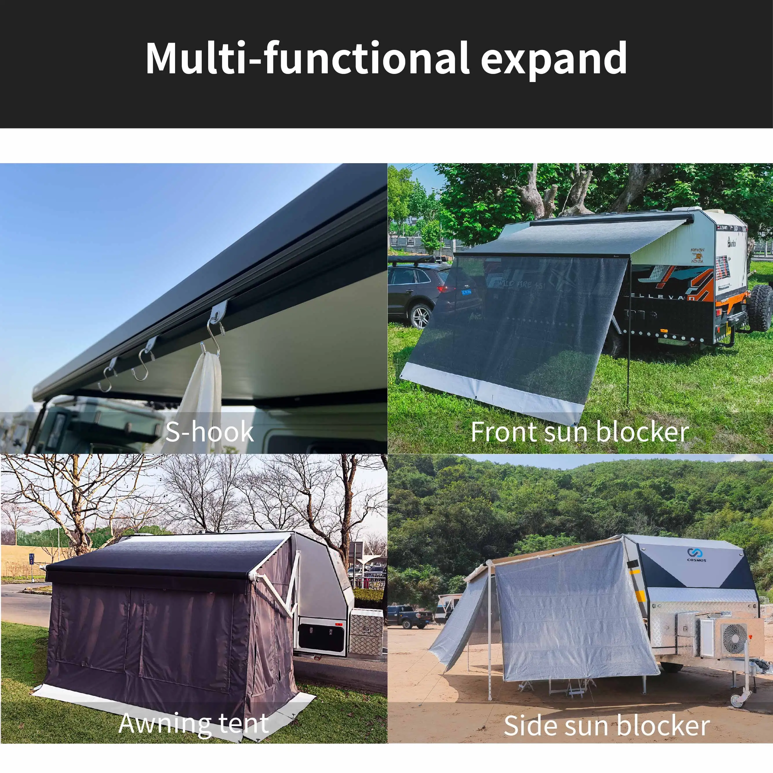Wareda W5500 100% Aluminum Trailer Caravan Campervan RV Electric Full Cassette Motorized Awning for Motorhome