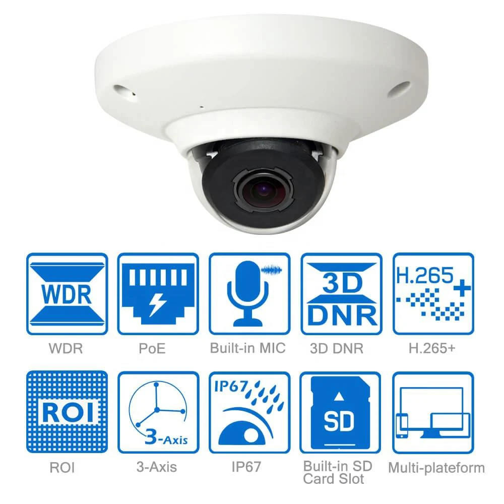 OEM DH Poe Heatmap 5MP 360 Degree Outdoor Home Fisheye Camera