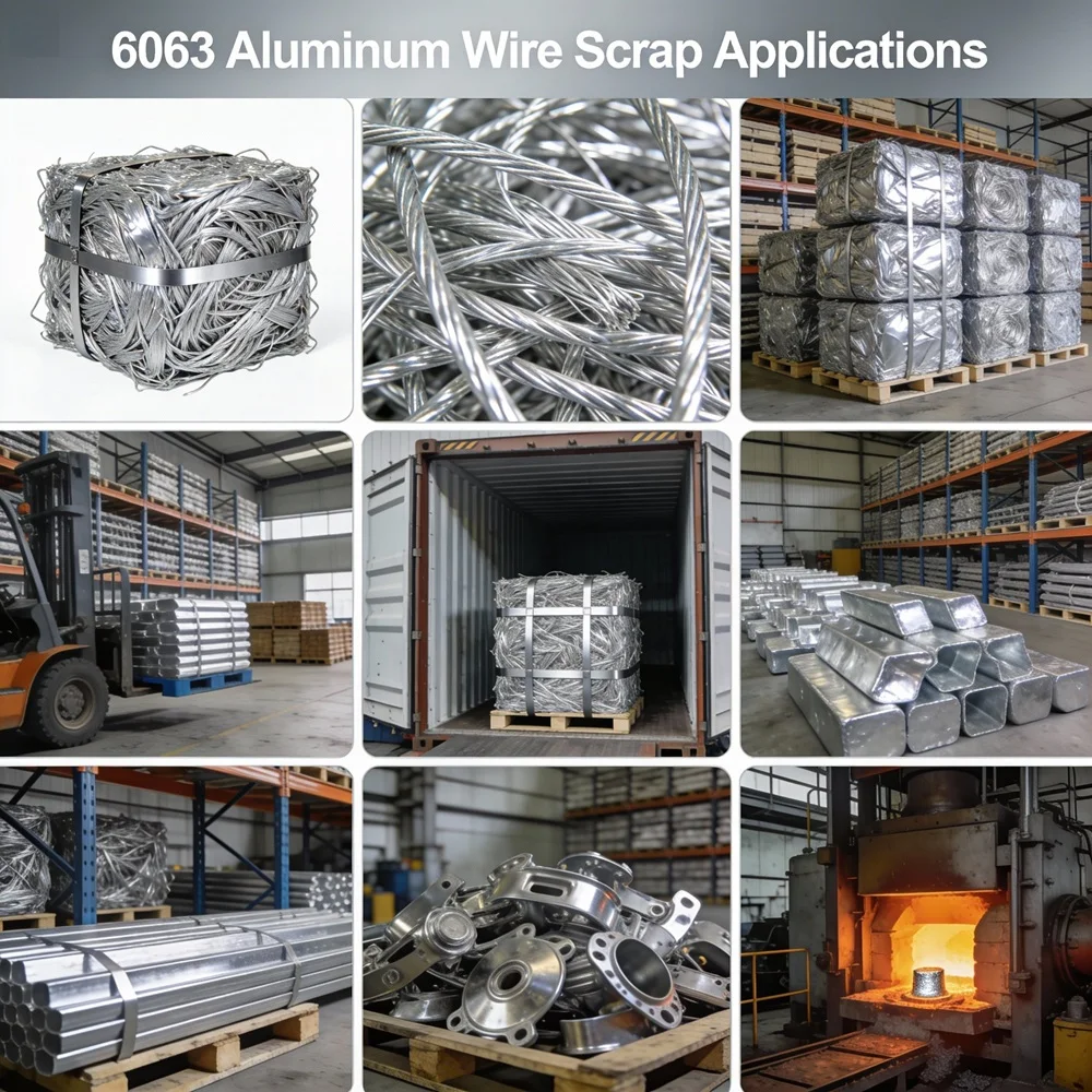Bright Silver Clean 6063 Aluminum Wire Scrap High Density Bales for Recycling Metal Processing Plants