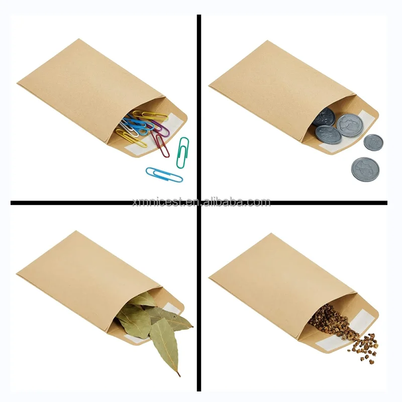 Custom Small Coin Envelopes Kraft Paper Self-Adhesive Mini Parts ...