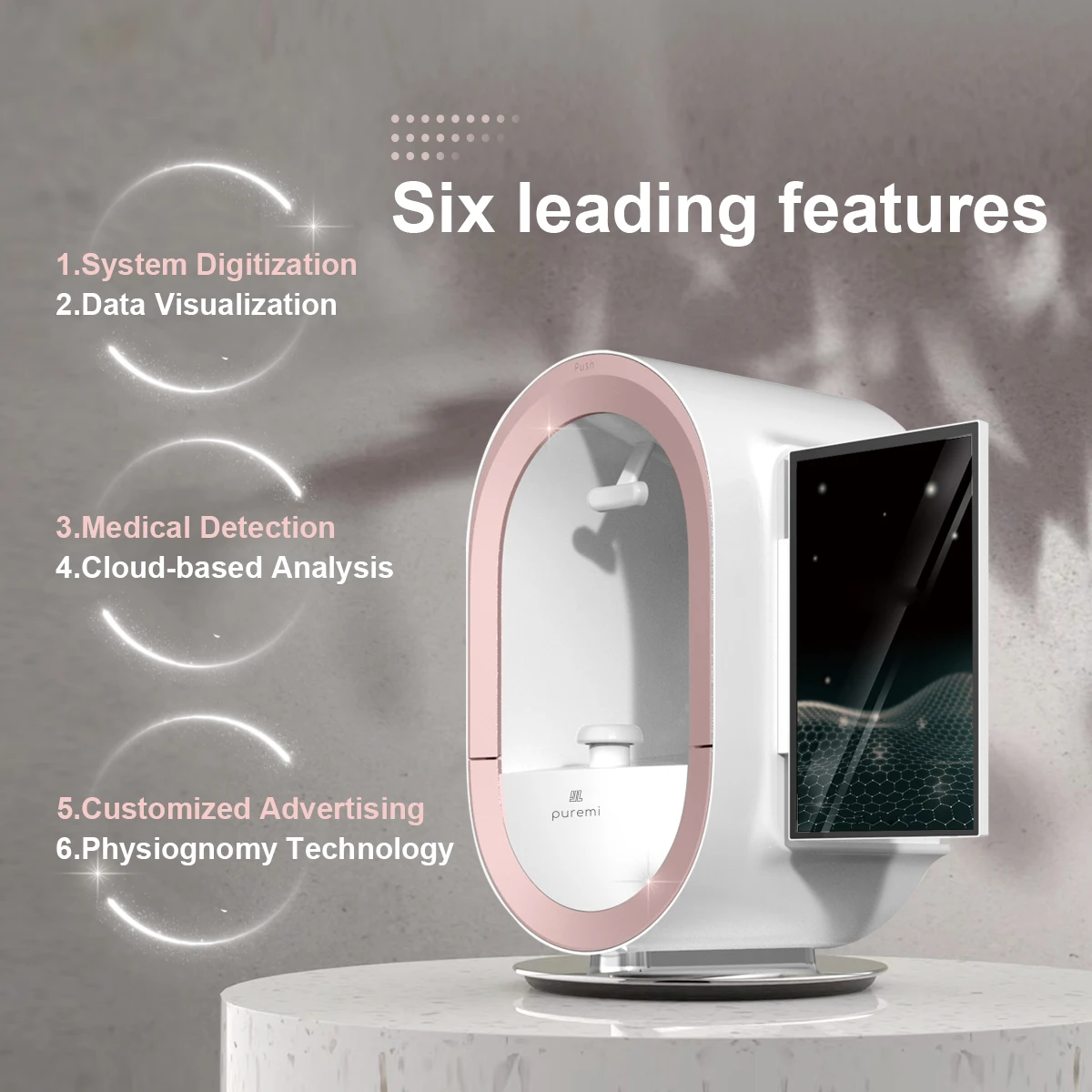 Portable 3D Smart Skin Analysis Machine HD Digital Diagnostic Scanner Facial Skin Type Testing Skin Analyzer Malaysia