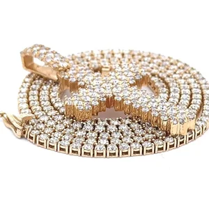 High Quality 925 Silver Hip Hop Moissanite Cross Shape Iced Gold Plated Customizable Size Fine Jewelry Pendants Charms Parties