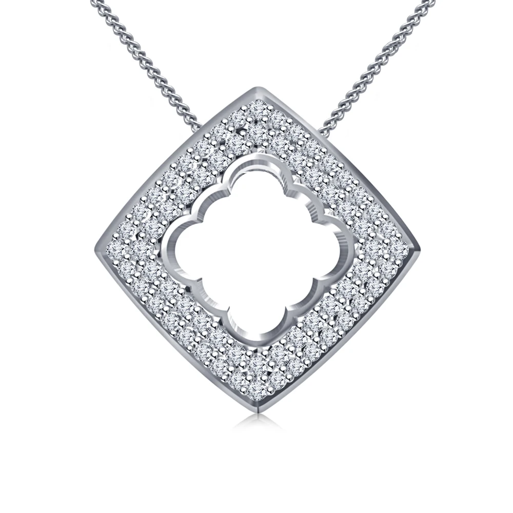 Latest Cad Model 3d Cad Design Pendant Set For Women Elegant Square