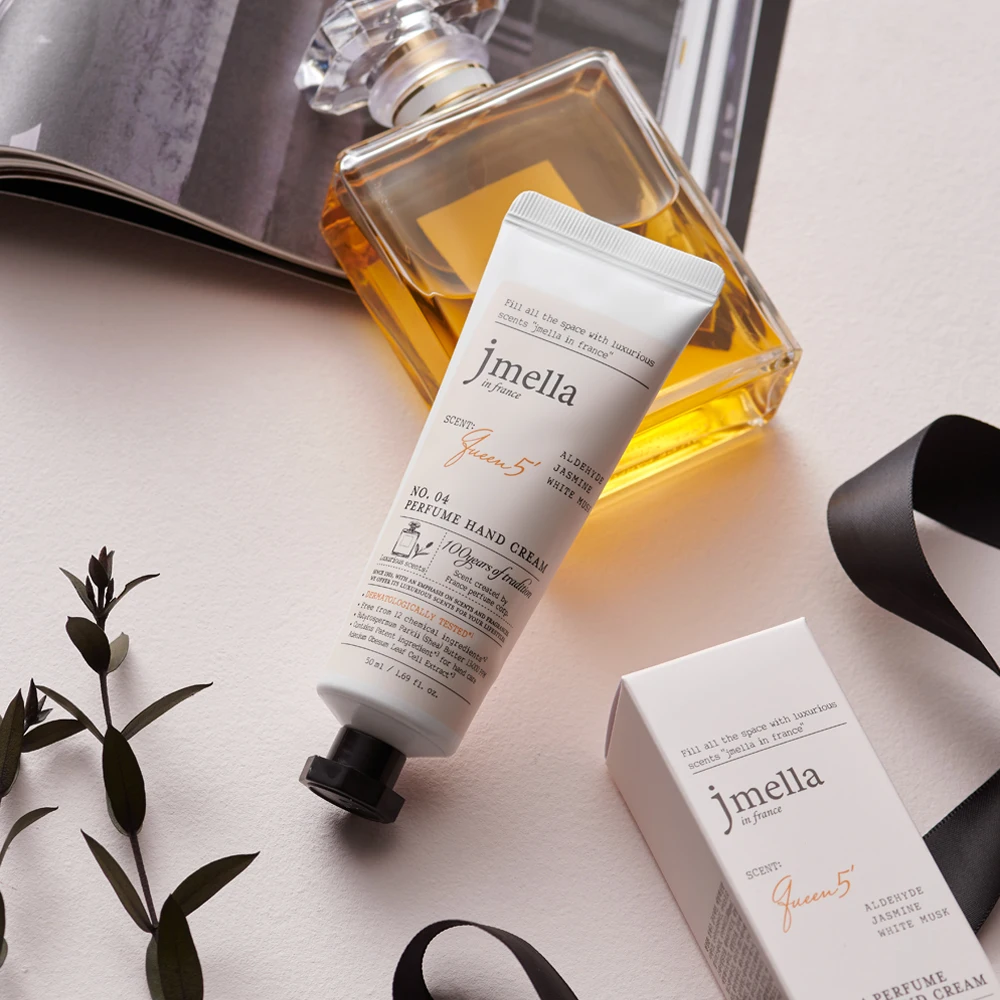 JMELLA France Queen 5' Perfume Hand Cream 50ml Korean-Made Premium Scented Nourishing MoisturizerSkincare Item for Wholesale