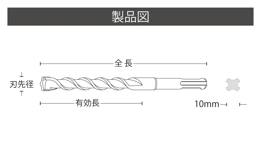 TT Type SDS Impact Driver Concrete Drill Bit ALC High Quality and Durable Japanese Quality Control by Unika