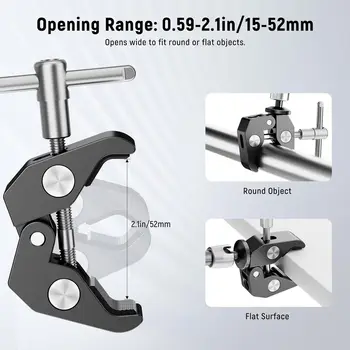 NEEWER 9.8"/25cm Adjustable Magic Arm with Super Clamp, 1/4" & 3/8" Threads, 1/4" Screws for Flash/LED Light/Microphone/Monitor detail image