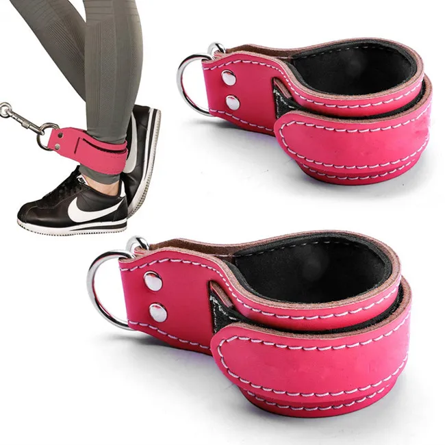 Wholesale Custom Logo Ankle Strap Pink Weight Lifting Gym Ankle Straps
