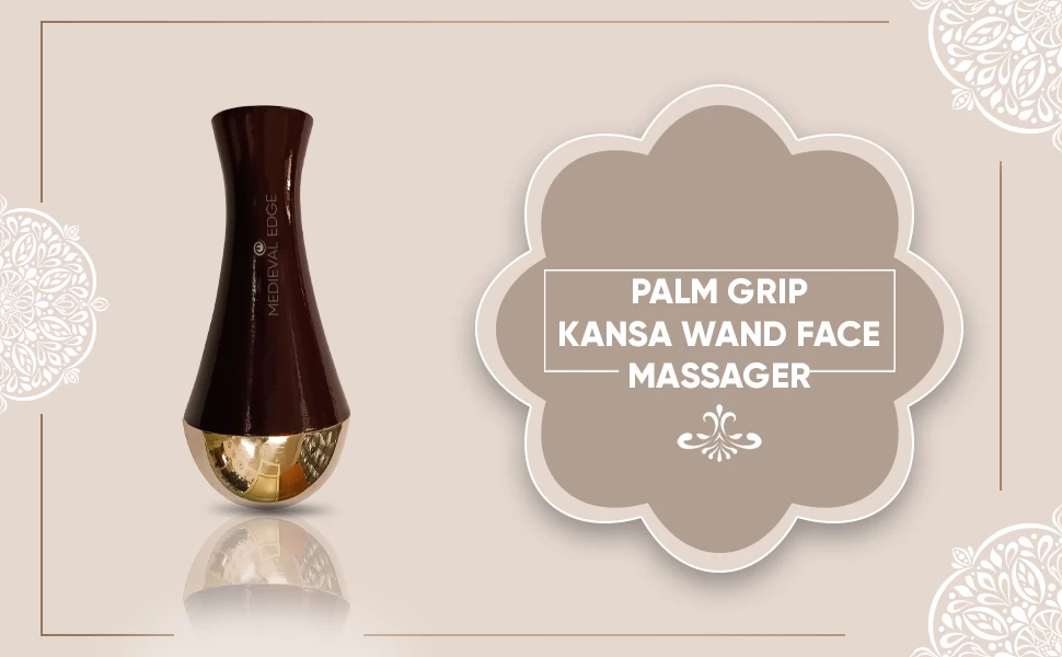 Tcm Palm Grip Kansa Wand Face Massager Tool With Ayurvedic Benefits For